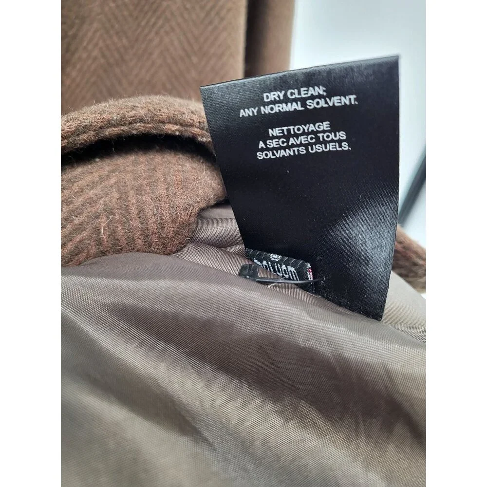 Volcom Womens Out Of Bounds‎ Peacoat XS Wool Blend Brown